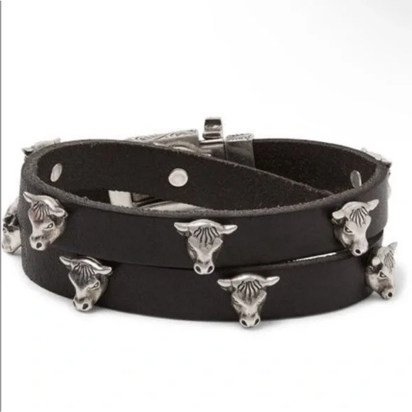 Gucci Anger forest bull studded leather choker or wrap bracelet. - Picture 3 of 7
